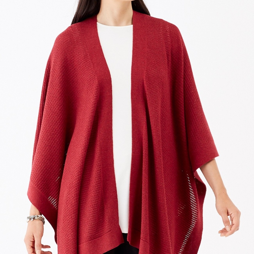 J. Jill Mixed Textures Knit Ruana, One Size